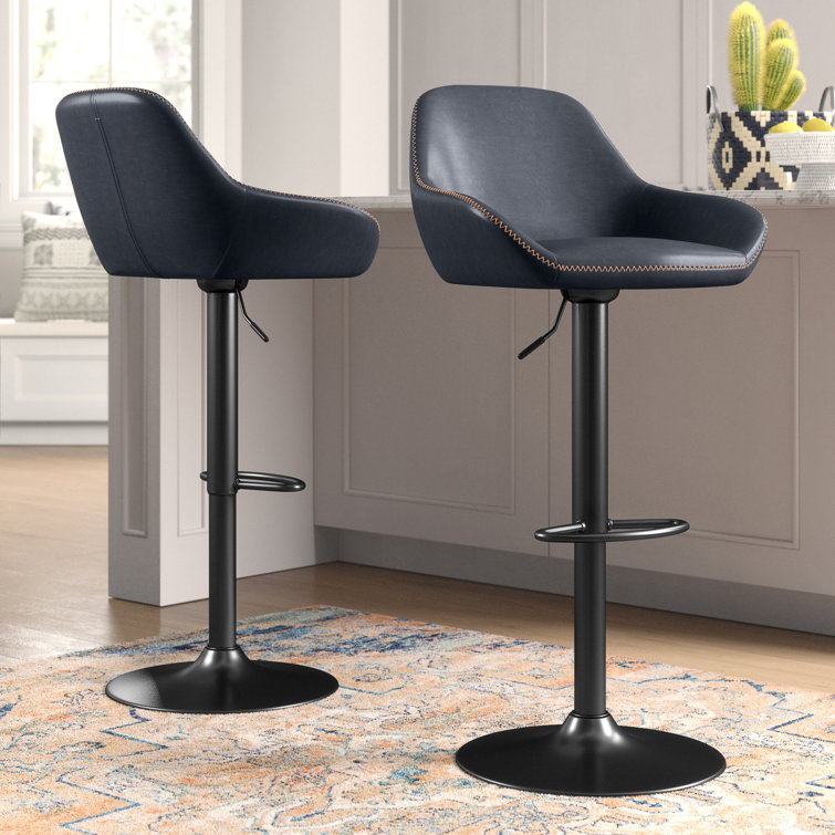 Mistana™ Thibodeaux Swivel Adjustable Height Bar Stool & Reviews Wayfair